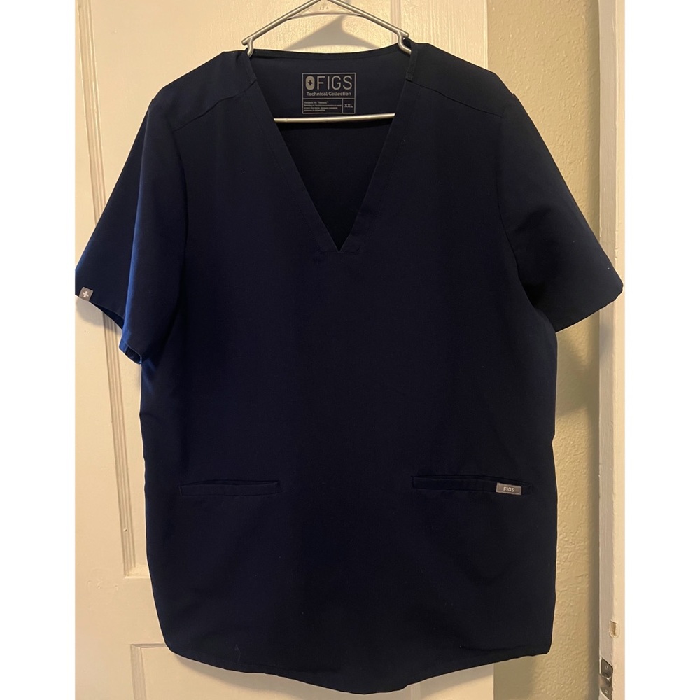 Figs Navy Casma Three-Pocket Scrub Top 2XL